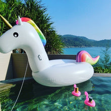Load image into Gallery viewer, Giant Inflatable Pink Flamingo Pool Float Ride-On Unicorn Swimming Ring For Adult Children Water Holiday Party Toys boia Piscina