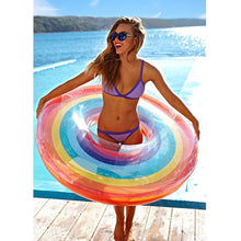 Load image into Gallery viewer, 60/70/80/90/120cm Giant Rainbow Watermelon Swimming Ring For Adult Children 2018 Summer Inflatable Pool Float Water Toys Piscina